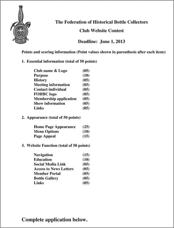 Microsoft Word - FOHBC club website contest application 2013.doc