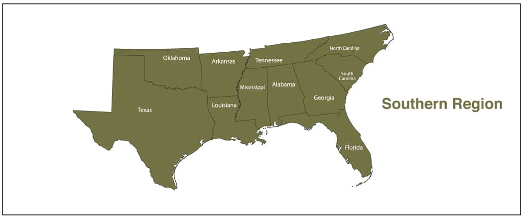 Southern Region Map