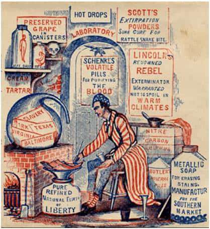 Do you have a bottle of “Uncle Sam’s Infallible Remedy”? How about “Lincoln’s Renowned Rebel Exterminator”? I bet you don’t! Check out some fun patent-medicine […]