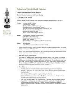 FOHBC Semi-Annual Board Meeting - Notes 14 March 2023