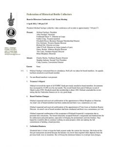FOHBC Semi-Annual Board Meeting - Notes 4 April 2023