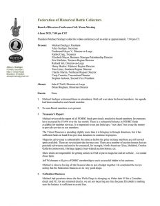 FOHBC Semi-Annual Board Meeting - Notes 6 June 2023