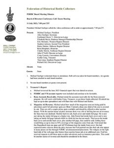 FOHBC Meeting Minutes - 11 July 2023