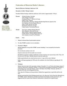 FOHBC Board Meeting Minutes - 5 December 2023