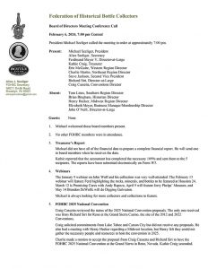 FOHBC Board Meeting Minutes - 6 February 2024